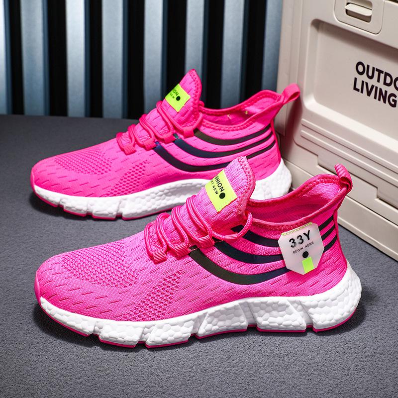 Cold sticky outdoor sports running shoes, multi-color optional breathable flying mesh shoes, light casual shoes