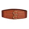 Wind Lady Double Buckle Wide Belt Retro Elastic Elastic Waist Seal Waist Decoration