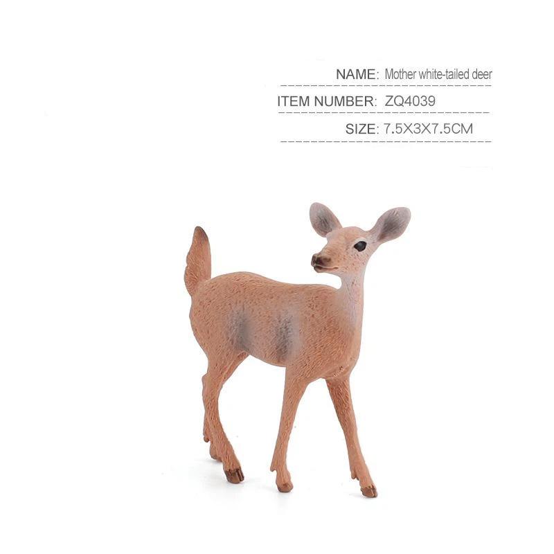 Deer Family Fox Artificial Animal Figures Cute Mini Resin Statues Smooth Surface for Desktop Display Home Decor Gifts