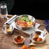 Korean Style Gold Double-layer 304 Stainless Steel Rice Bowl for Children's Meals Commercial Cuisine Kimchi Soup Bowl