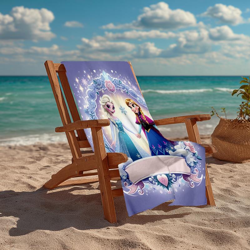 Ultra-Soft Beach Towel with Elsa Theme,Ideal for Pool - Camping, Diving - Perfect Travel Essential, Vibrant Beach Towel.