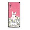 Pouzdro Flower Love Pink roztomilý králík pro Samsung Galaxy A70 A70s A50 A30s A04s A20s A20e A02 A02s A03 A04 A03s M52 A42 M31 kryt