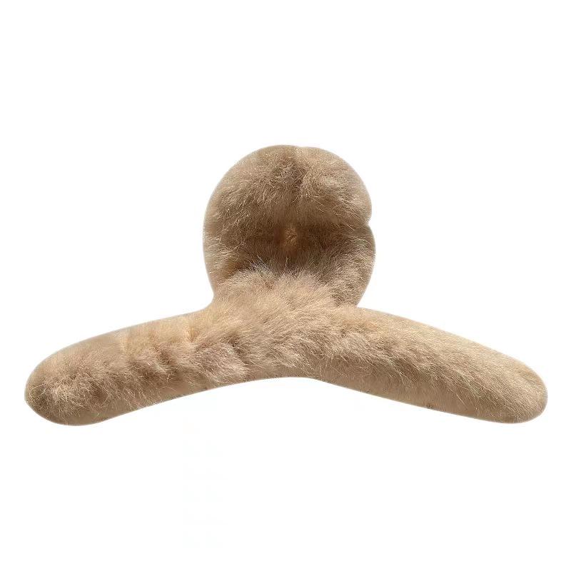 Elegant Korean Large Plush Hairpin - Stylish Shark Clip for Women