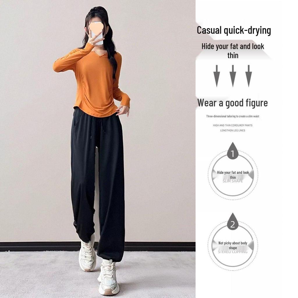 Women's Autumn 2026 Sportswear Set: Fashionable Morning Run Yoga Top and Cycling Fitness Pants