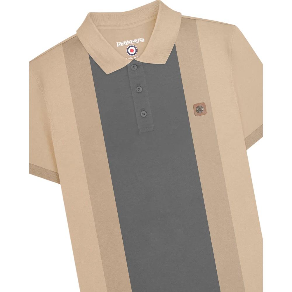 Lambretta Mens Contrast Panel Vintage Polo Shirt