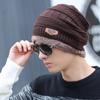 Scaldaorecchie Invernali da Uomo e Cappello in Maglia di Velluto con Protezione per il Collo Ispessita - Set da Due Pezzi