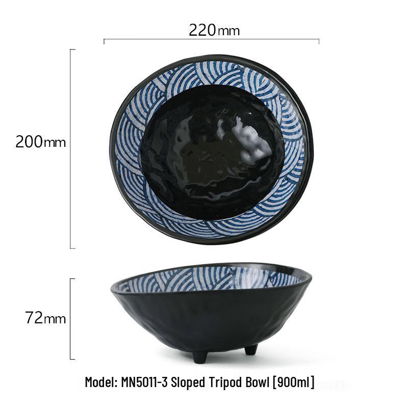 

ZISIZ Japanese Style Hand-Painted Melamine Serving Bowl