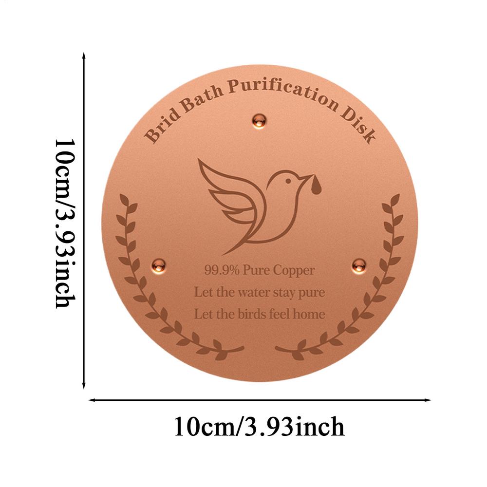 Bird Bath Copper Disk Copper All-Season Safe Water Cleaner Bird Bath Purification Disk For Garden Yard Patio Balcony Lawn