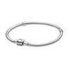 Moments with Barrel Buckle Snake Bone Chain 925 Silver Bracelet Men's and Women's Couple Style Silver 598816C00