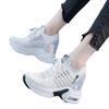 Spring and Summer Mesh Height Increasing White Shoes for Women, Breathable Casual Sports Shoes