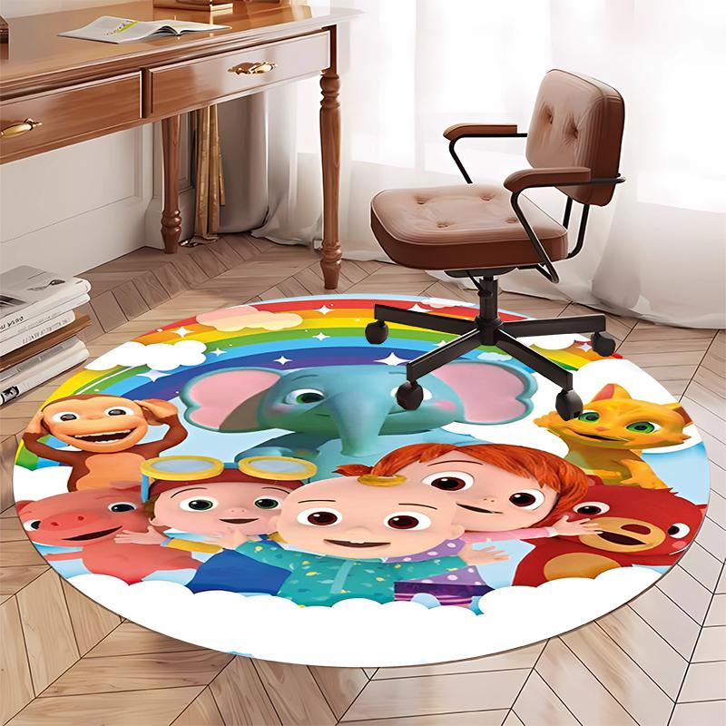 Cocomelon Printed Round Rug Carpet Chair Rug Area Rug Entryway Doormats,for Office Chair Living Room Bedroom Kitchen Room.