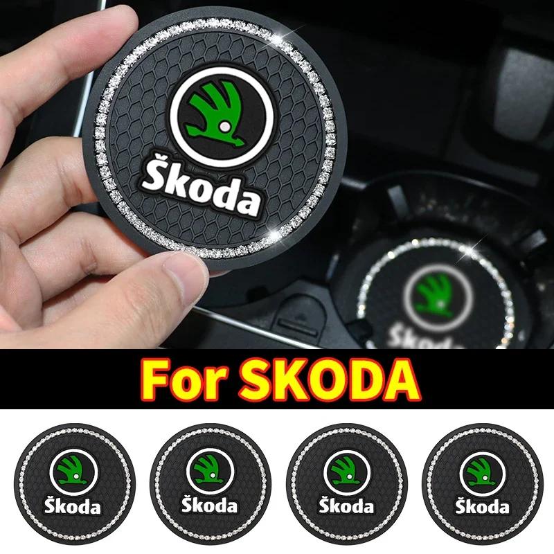 1/2PCS Car Water Cup Bottle Holder Silica Gel Non-slip Mat Pad For Skoda Fabia 2 Octavia a 5 a 7 2 Superb Rapid Yeti Karoq Kamiq WL5