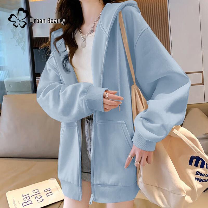 Women's Loose Fit Full-Zip Hooded Sweatshirt