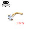 1/10PCS ASTM F136 G23 Titanium Piercing Nose Stud 20G L-Shape Nariz Studs With Zircon 2-3mm Nose Rings Nostril Piercing Jewelry