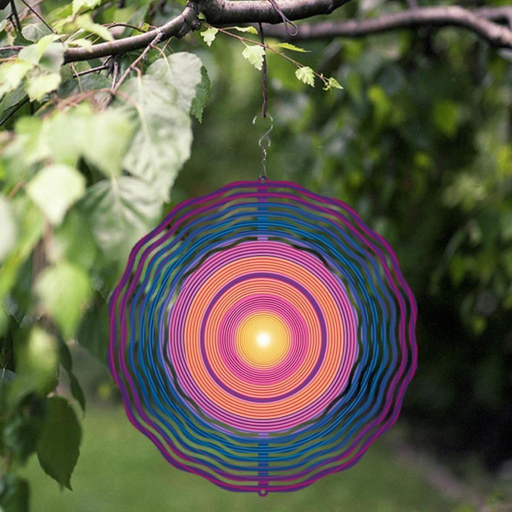 10 Inch Hanging Wind Spinner with Circular Design 360 Degree Rotating Hook for Balcony Lawn Garden Decor Creative Gift Idea