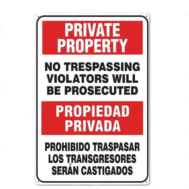 No Trespassing Tin Signs Video Surveillance Warning Plaque Metal Wall Art Poster Yard Iron Painting Stickers Home Decor