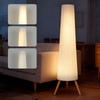 LED grīdas lampa viesistabai, regulējama, koka ar statīvu, grīdas lampa ar kājas slēdzi, 46 x 46 x 153 cm, balta