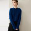 Lekasha Women's 100% Pure Cashmere Round Neck Cardigan - Solid Color, Versatile and Chic
