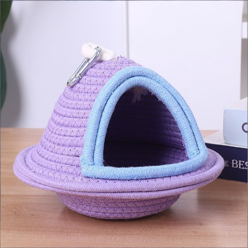 Warm Soft Bird Hanging Nest Hand Woven Windproof Thickened Bird Cage Bed for Parakeet Budgie Pet Bird Accessories
