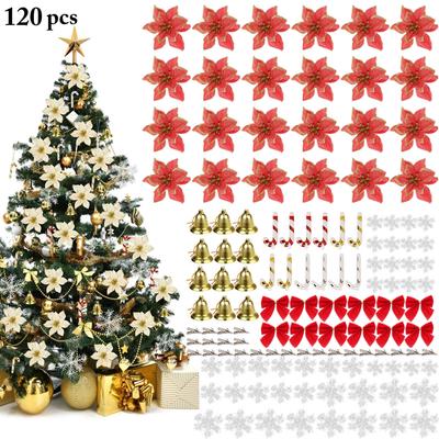 3PCS Hollow Butterfly Christmas Tree Clip-on Artificial Bauble Xmas Home Decor