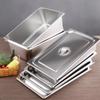 Stainless Steel Canteen Food Basin Rectangular Food Preparation Box Food Storage Box  Commercial