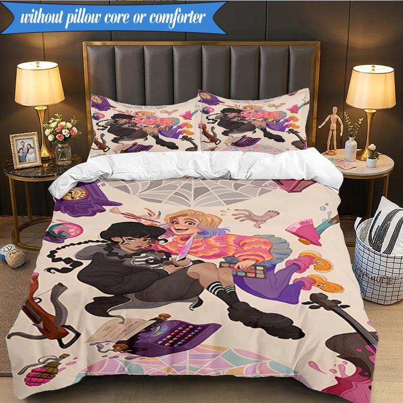 Stained Glass Gothic Romance 3pcs K-pop Music Group Bedding set,Ideal for Bedroom, Dormitory,Including Duvet Cover And 2pcs Pillowcases,Fan Gifts