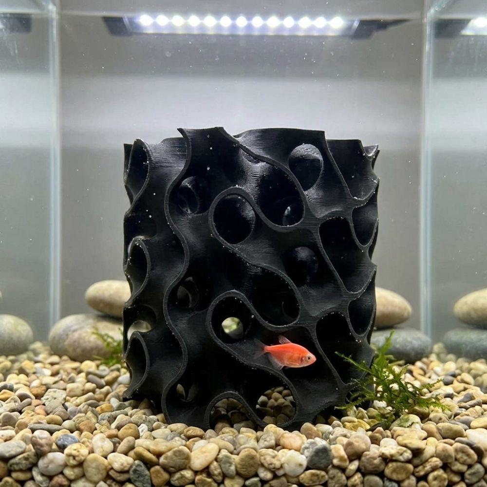 Wave-Shape Aquarium Shrimp Shelter 3D Printed Fish Tank Shrimp Hideout Fish Breeding