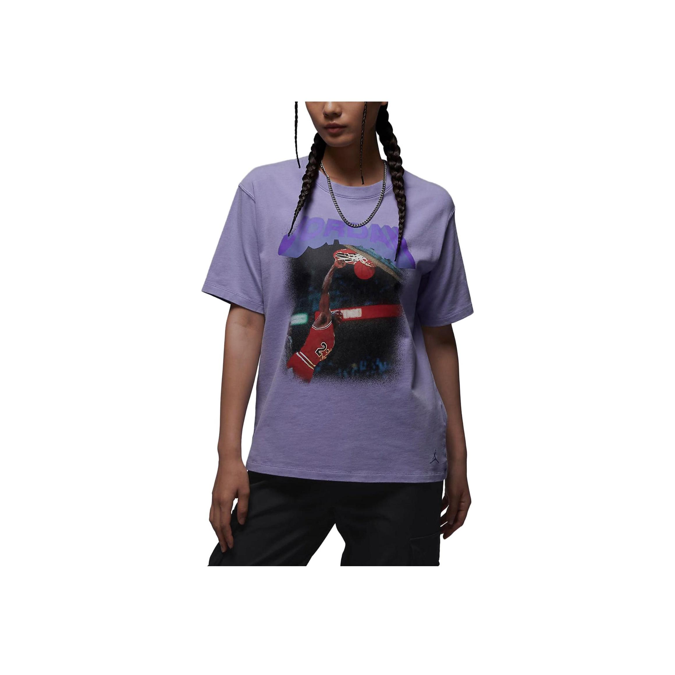 

Футболка с короткими рукавами и принтом Jordan Heritage, женские топы, фиолетовые FB5138-500 M