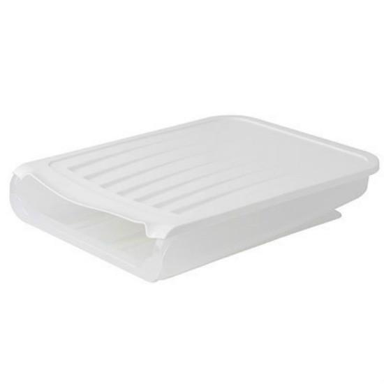 Refrigerator Egg Storage Box with Cover Automatic Rolling Sliding Egg Box Plastic Transparent Can Stack Duck Egg Preservation Box