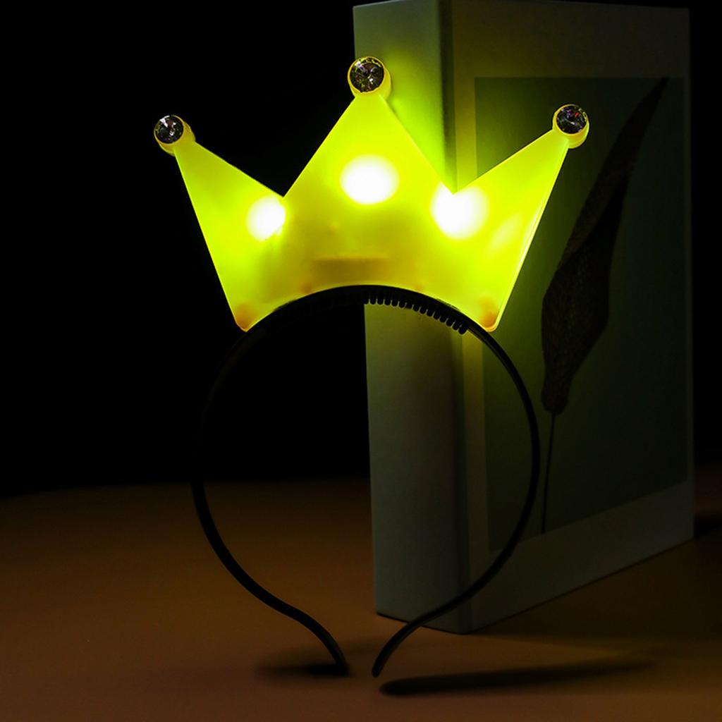 Glowing Crown Headband New Year Eve Party Headbands Flashing Headhoop Christmas Party Headdress New Year Hair Decoration