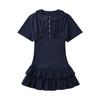 Women's Casual Polo Style Ruffle Dress with Drop Shoulder Sleeves - 2025 Fashion Trend