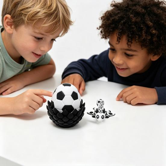 Flexible 3D Decorative Eggs with Dragon Inside, Mini Flying Dragons with Eyes and Wings, Easter Basket Stuffers Mini Animal Easter Egg Set, Unique