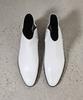 Firenze Atelier Hidden Zipper Detail Slim Toe Ankle Boots 3343 [Cream White]