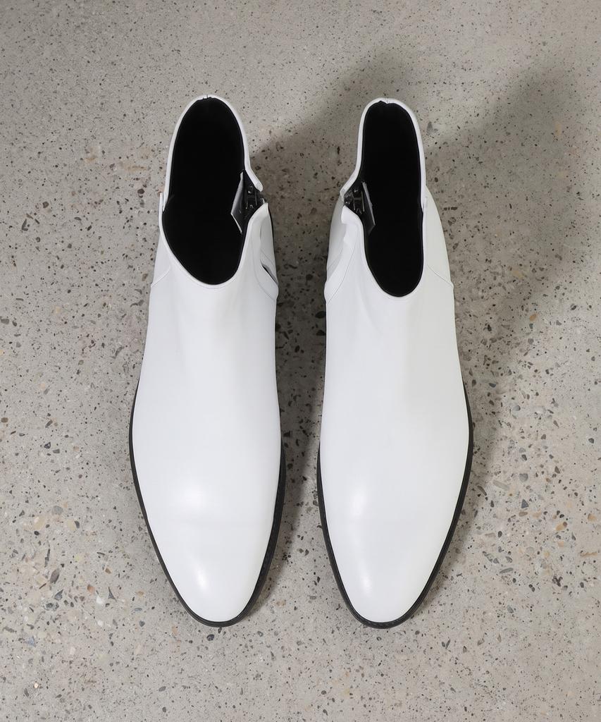 Firenze Atelier Hidden Zipper Detail Slim Toe Ankle Boots 3343 [Cream White]
