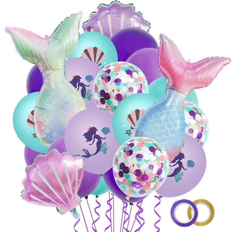 

Mermaid-Themed Cartoon Tail Balloons Set for Kids Birthday Party Decoration