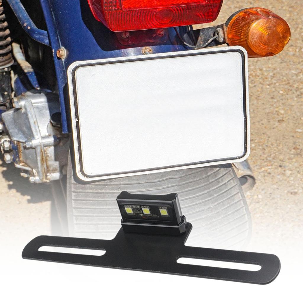 Motorcycle LED Rear Light with Plate Lamp 12V Versatile 12V LED Motorcycle Tail Lamp with Brackets Simple Installation