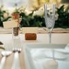Plastic Champagne Flutes Transparent Wine Glasses Shatterproof Reusable Wine Goblets Elegant Drinkware for Weddings Parties Toasting