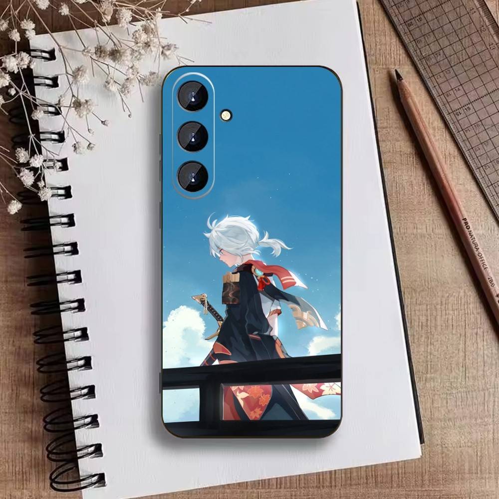 GEnshin Y-KKaedehara Kazuha Phone Case For Samsung Galaxy A73,21,22,32,71,53,52,51,80,5G Soft Black Cover