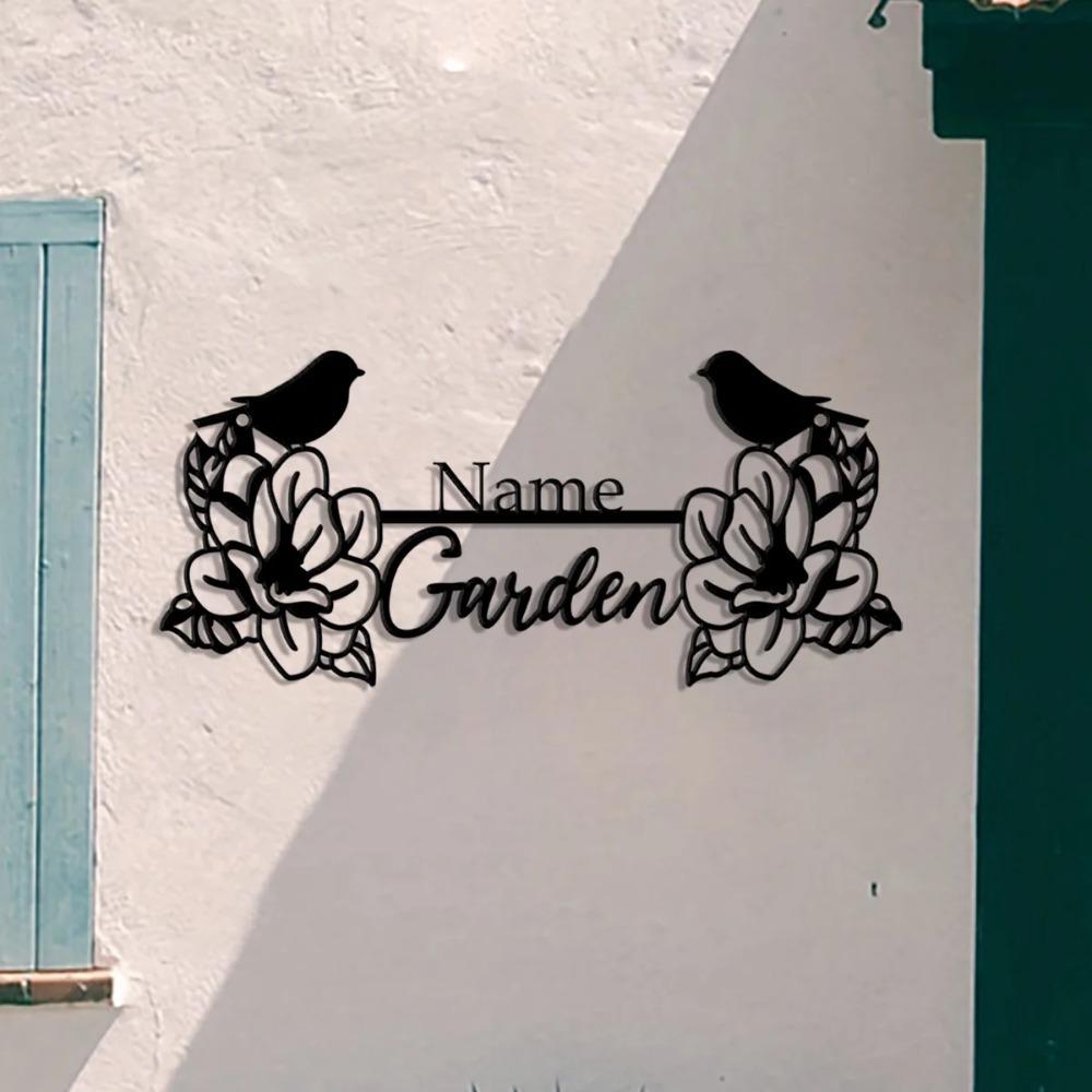 Custom Metal Garden Sculpture, Personalized Outdoor Sign & Wall Art Decor