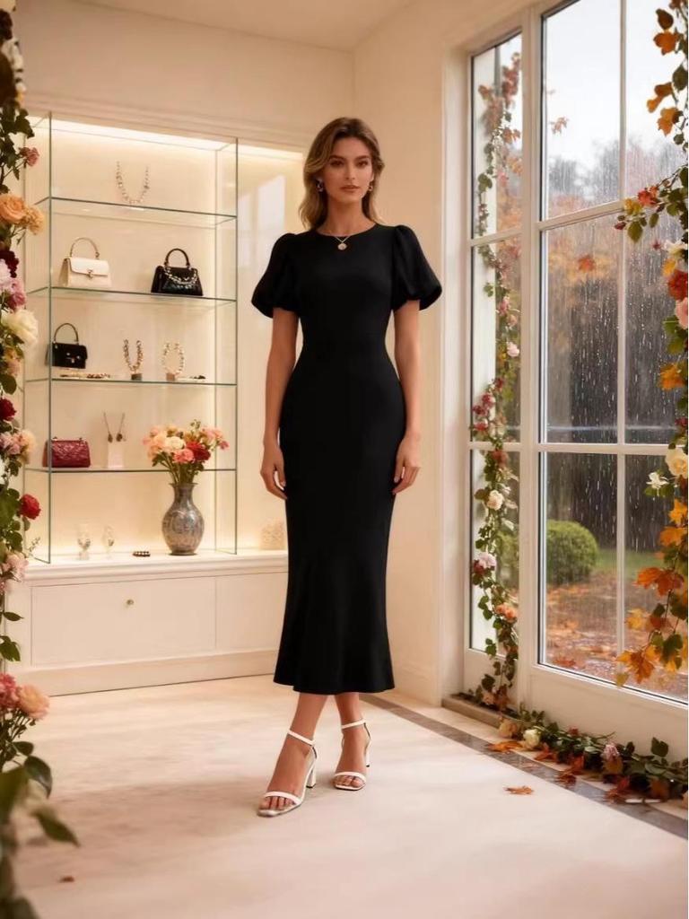 2026 Summer Elegance: High-End Slit Dress with Hip-Hugging Skirt