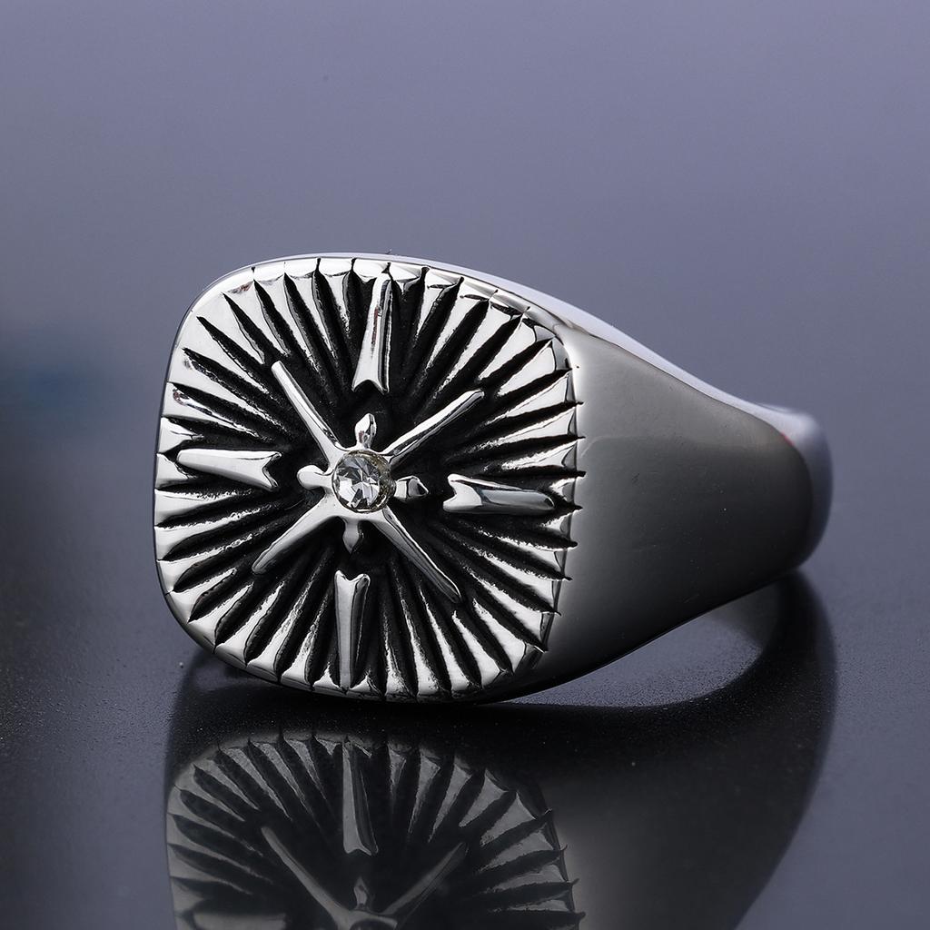 S925 silver ring personalized men's ring navigator compass viking ring
