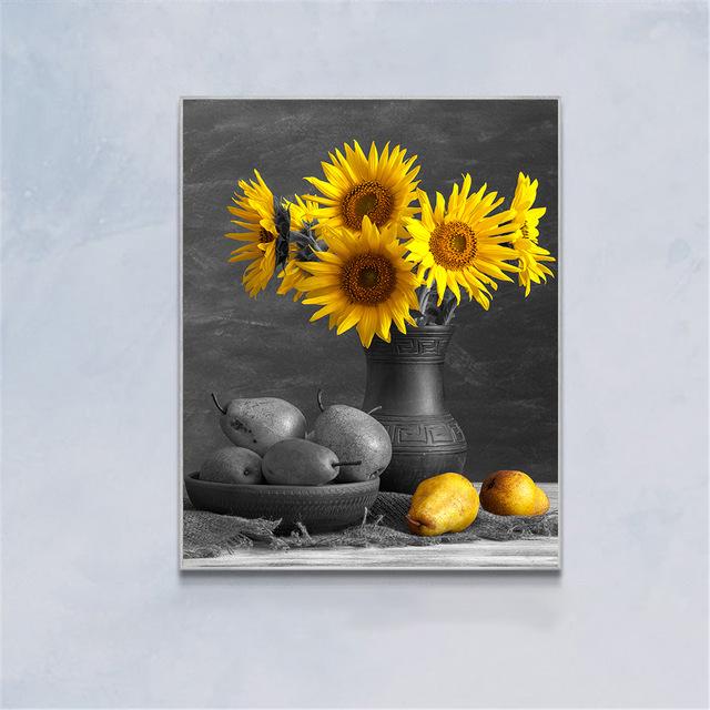 Sonnenblumen Poster und Drucke Leinwand Malerei Vintage Wand Kunst Bilder für Wohnzimmer Dekor Küche Moderne Wohnkultur