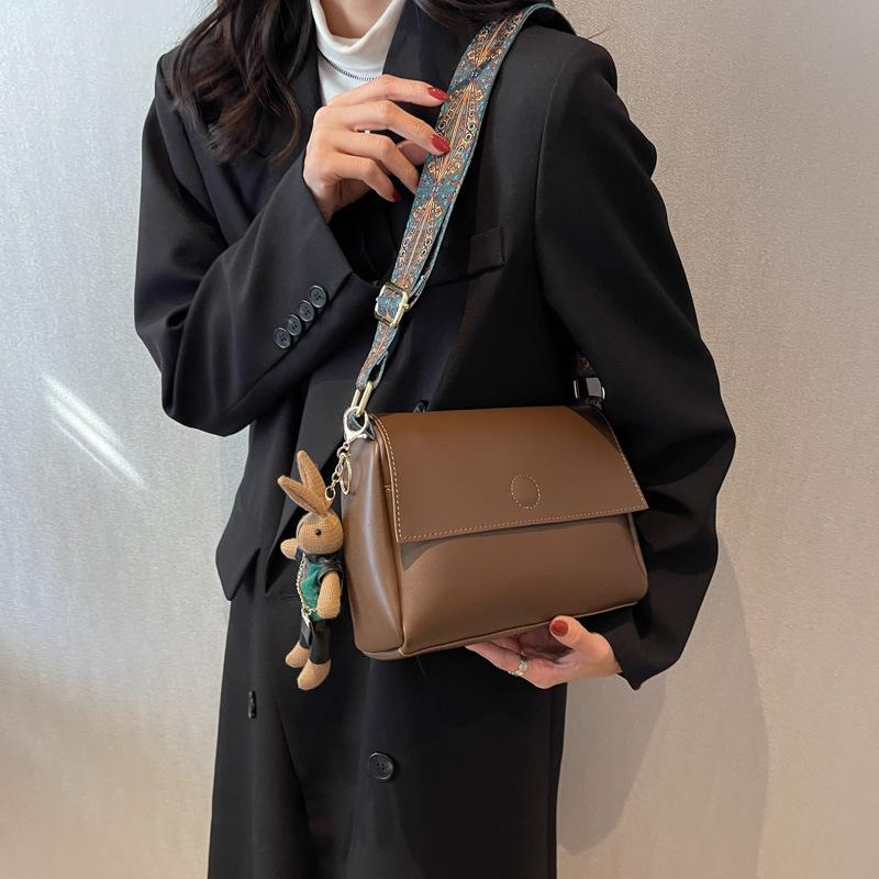 Bag New Versatile Women's Bag Fashion Shoulder Bag Wide Shoulder Small Square Bag