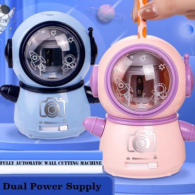 Cartoon Space Battery Charging Electric Pencil Sharpener Switch Automatic Pencil Sharpener Creative Stationery Office School