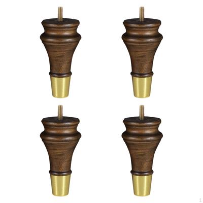 4 Pieces Wooden Furniture Legs Sofa Classical Retro Style Accessories 13cm Replacement Bed