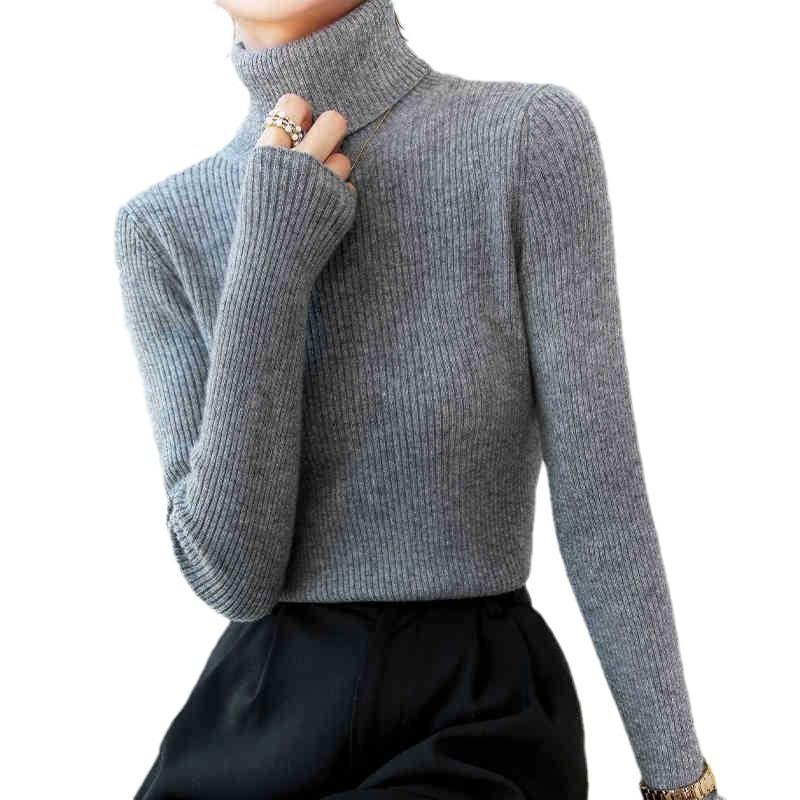Turtleneck Sweater Women's Winter Inner Wear Autumn and Winter New Slim-fitting and Thin Solid-color Knitted Bottoming Shirt