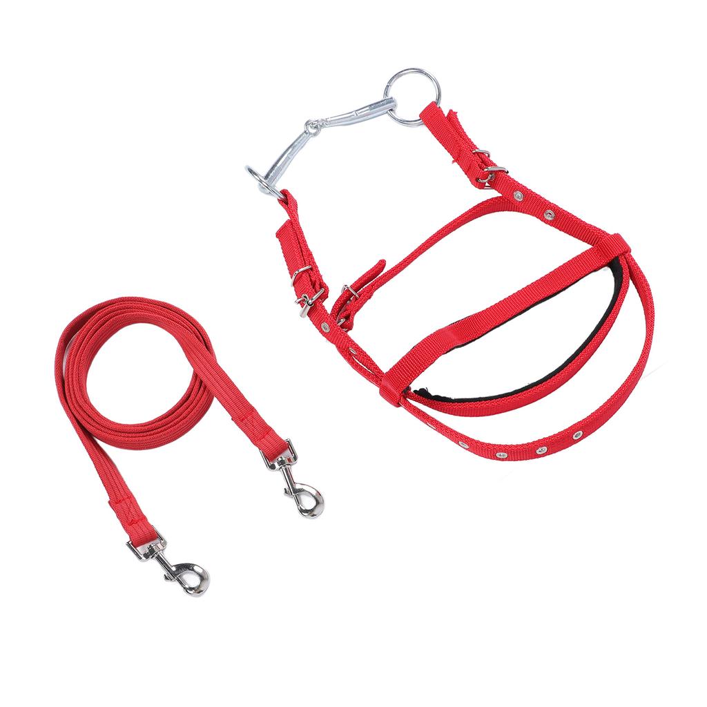 Horse Bridle Rein Nylon Stylish Adjustable Horse Bridle Headstall Equestrian Rein Red L( For Horses with Shoulder Height of 1.3 Meters and Above )