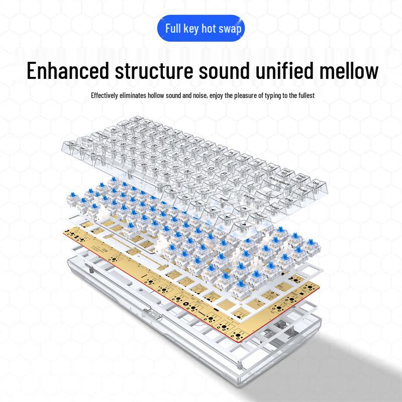 Shixi K804 84-Key Transparent RGB Hot-Swap Mechanical Keyboard Kit