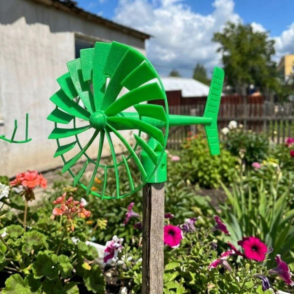 Waterproof Outdoor Wind Vane Decor 3D Printed Rotating Wind Wheel Holiday Patio