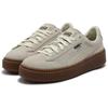 Puma Suede Platform CORE Women Vintage Low Top Skate Shoes Snow White Gum Brown 363559-19
